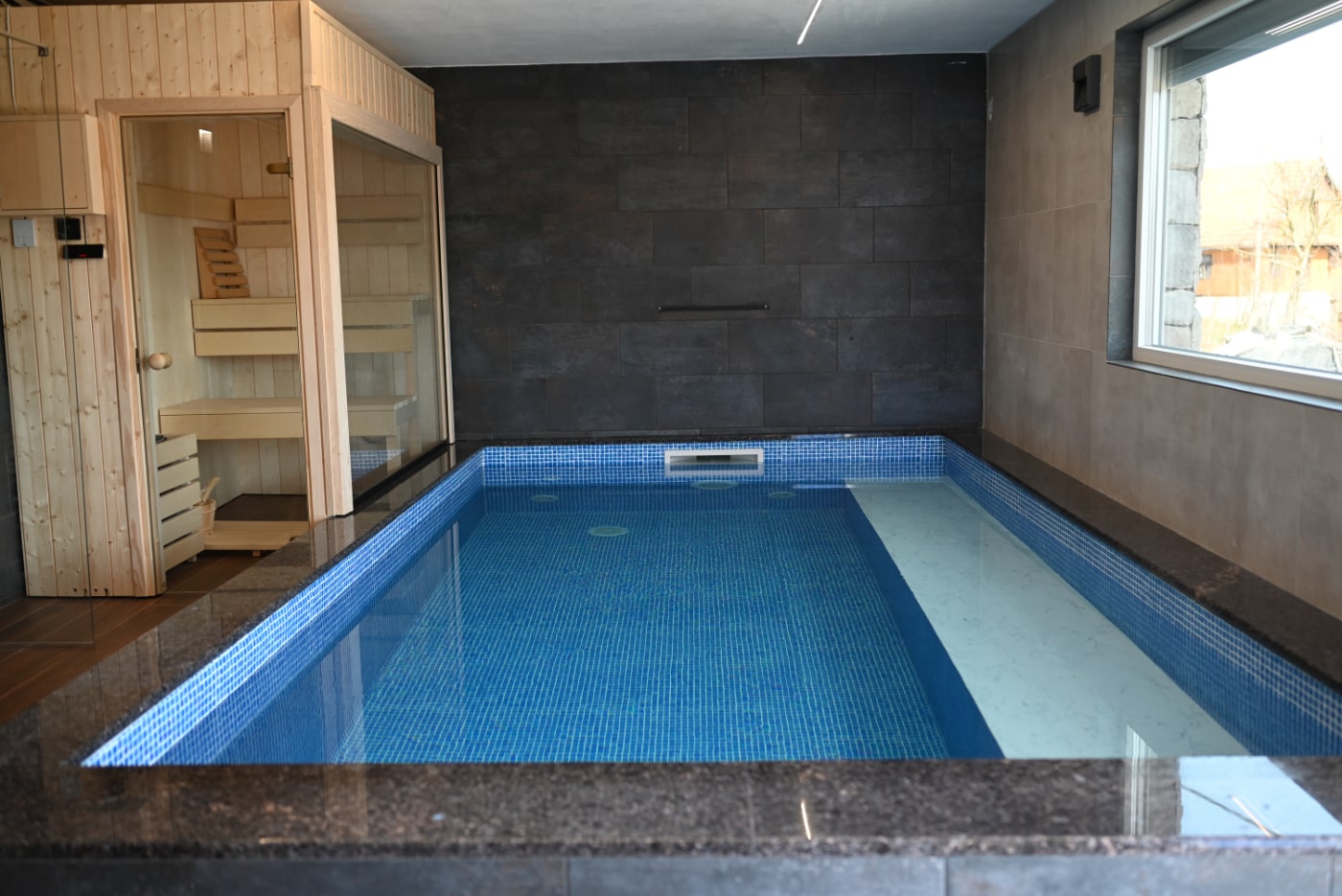 Indoor pool and sauna